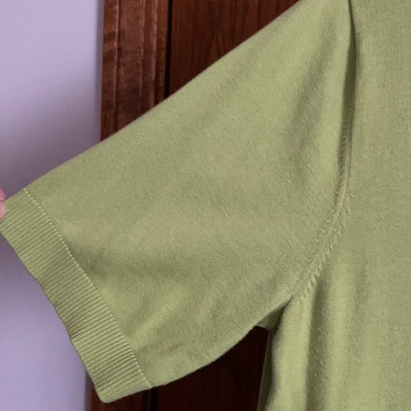 Coldwater Creek lime xl short sleeve cardigan. - Picture 6 of 6